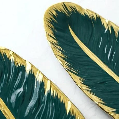 Ceramic plate in the shape of a banana leaf Floroux | Decorative | Serving platter