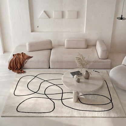 Tissage Abstrait – Tapis de Sol en Laine Luxe avec Design
