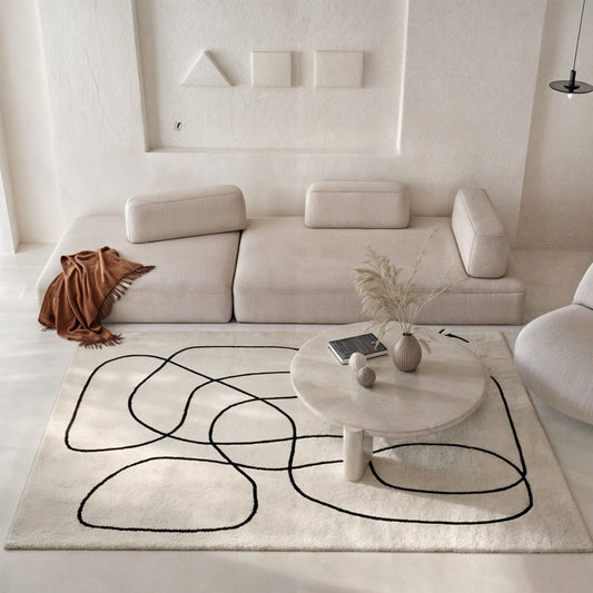 Tissage Abstrait – Tapis de Sol en Laine Luxe avec Design