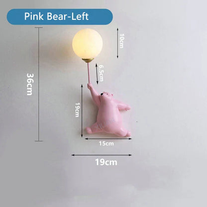 Lampe murale en cartoon d'ours magique pour les droits des enfants