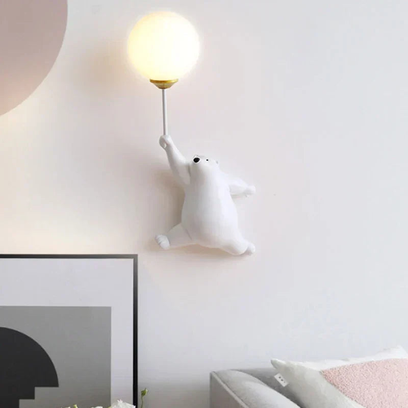 Floroux - Lampe murale LED ours amusante pour la chambre d'enfant