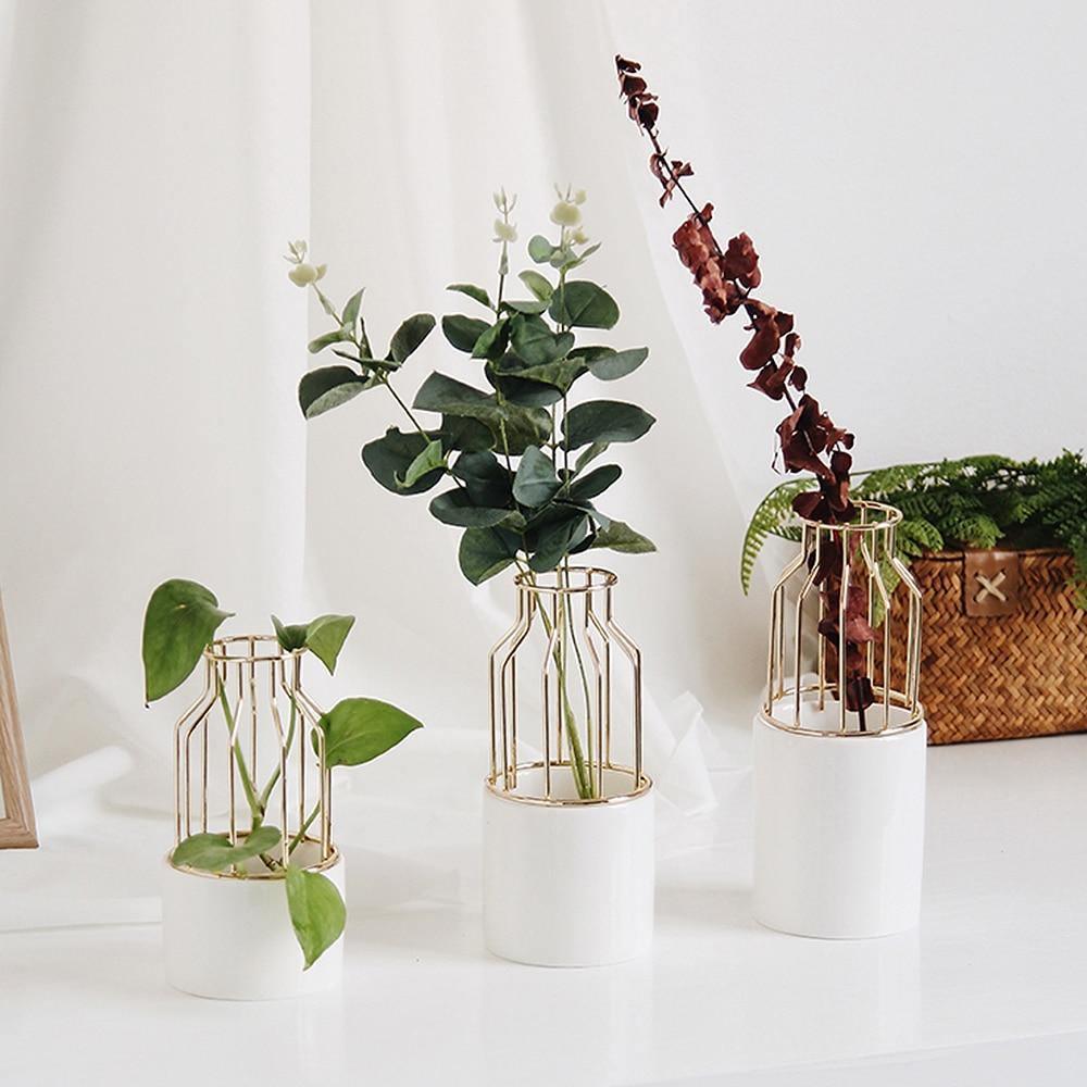 Fer-Ceramic Floroux Vase Design | Modern Grid Pattern | Elegant Decoration | For Living Room & Office