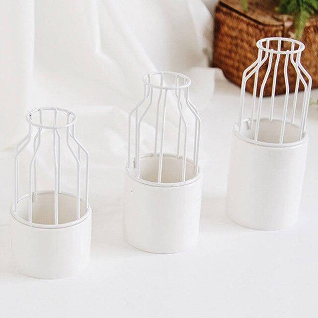 Fer-Ceramic Floroux Vase Design | Modern Grid Pattern | Elegant Decoration | For Living Room & Office