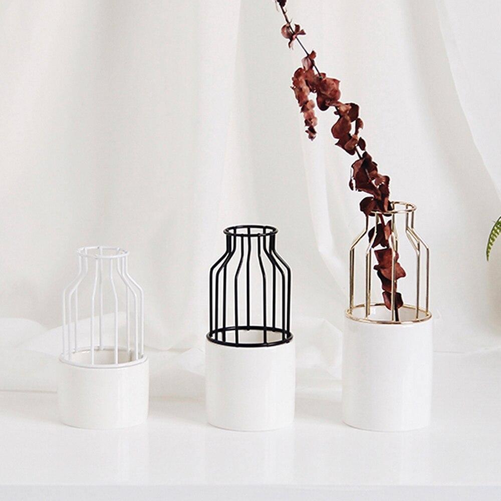 Fer-Ceramic Floroux Vase Design | Modern Grid Pattern | Elegant Decoration | For Living Room & Office