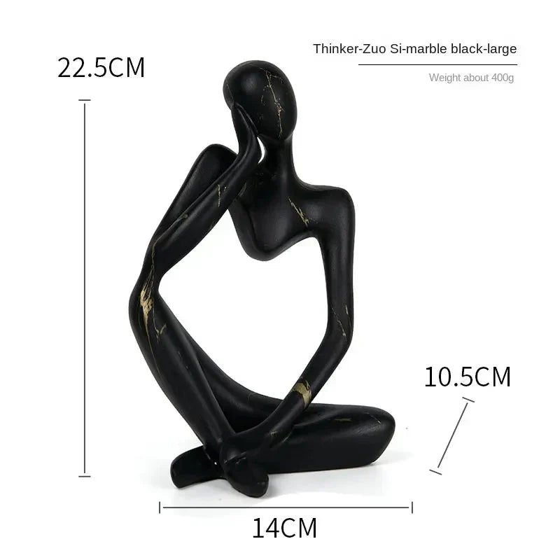 Floroux Graffiti Resin Sculpture | Abstract Art Figure | Thinker Statue | Decoration for Home & Office