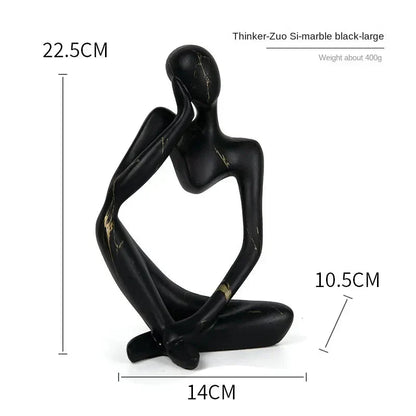 Floroux Graffiti Resin Sculpture | Abstract Art Figure | Thinker Statue | Decoration for Home & Office