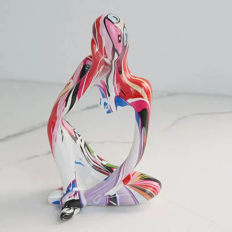 Floroux Graffiti Resin Sculpture | Abstract Art Figure | Thinker Statue | Decoration for Home & Office