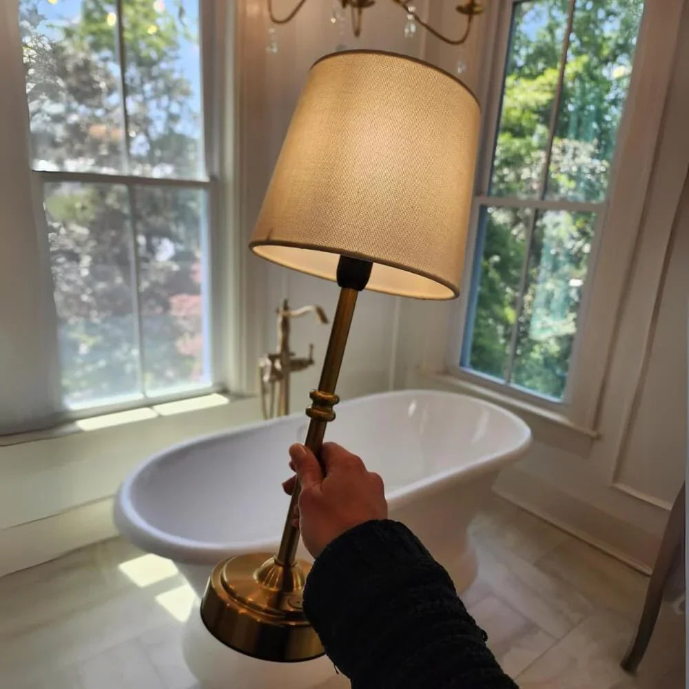 Floroux - Lampe de table rétro sans fil en tissu