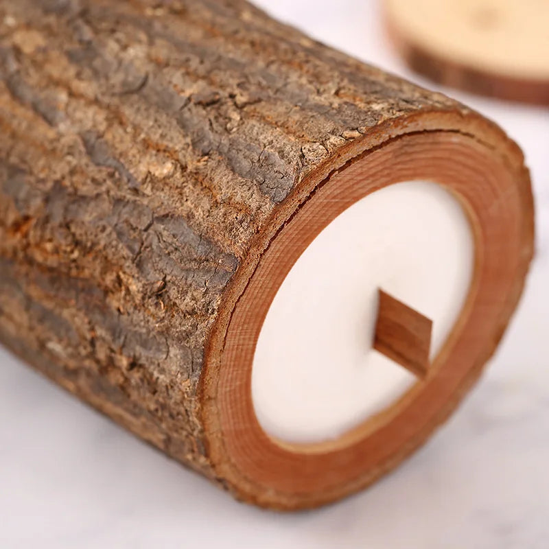 Bougie parfumée dans un tronc d'arbre | Bougie parfumée atmosphérique et merveilleusement parfumée