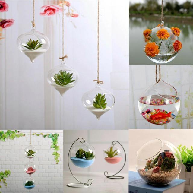 Floroux Hanging Glass Terrarium Vase | Decorative Glass Ball | Plant Container for Home & Office