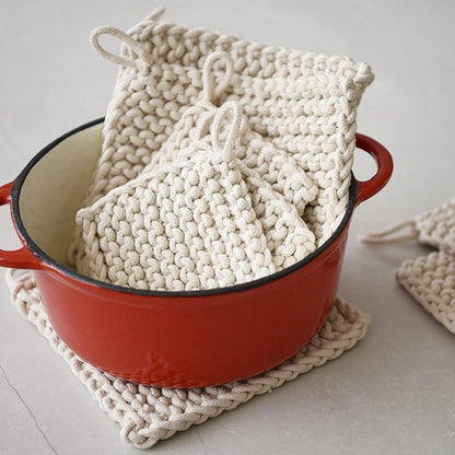 Floroux Crochet Pot Holder | Thick and Durable | Heat Resistant | Modern Design for the Home