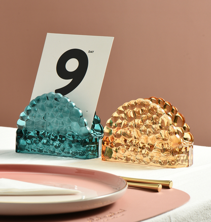 Porte-serviettes en verre avec des joyaux de couronne