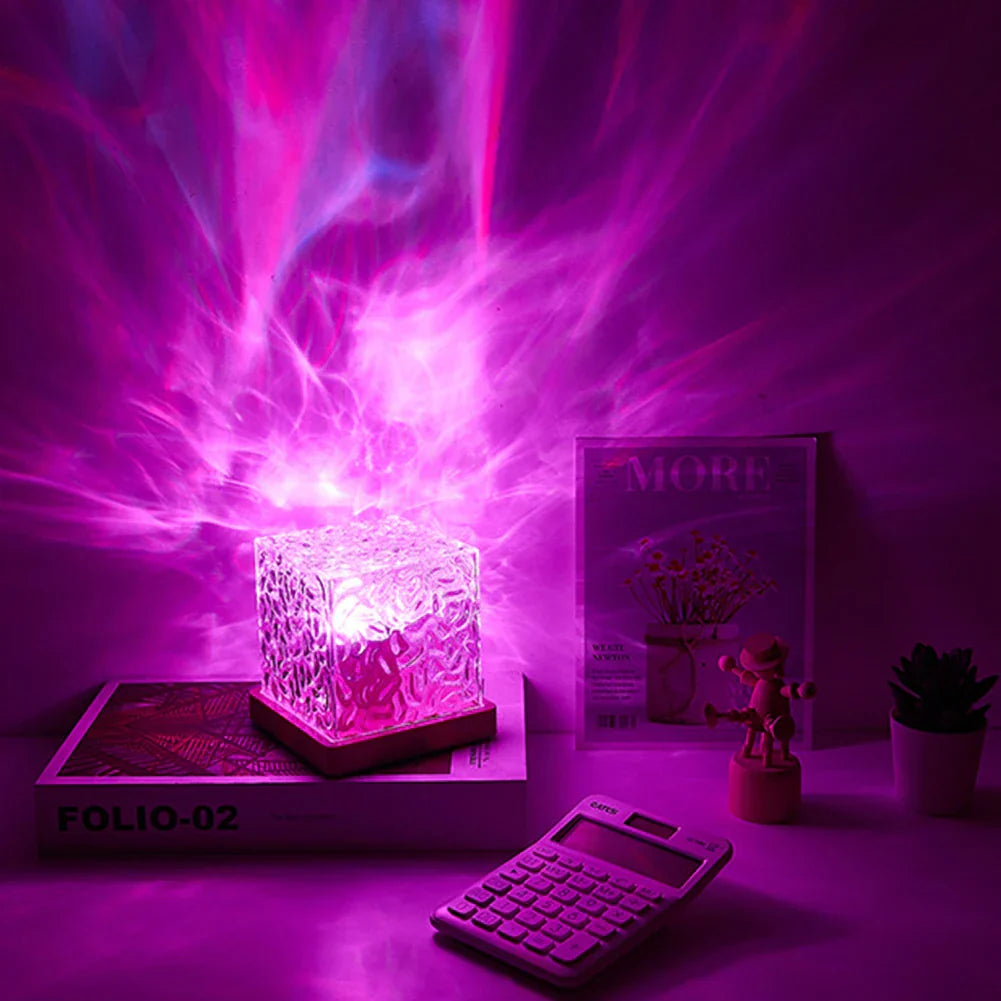 CubeÉclat - Lampe Cube Lumineuse Effet Boréal