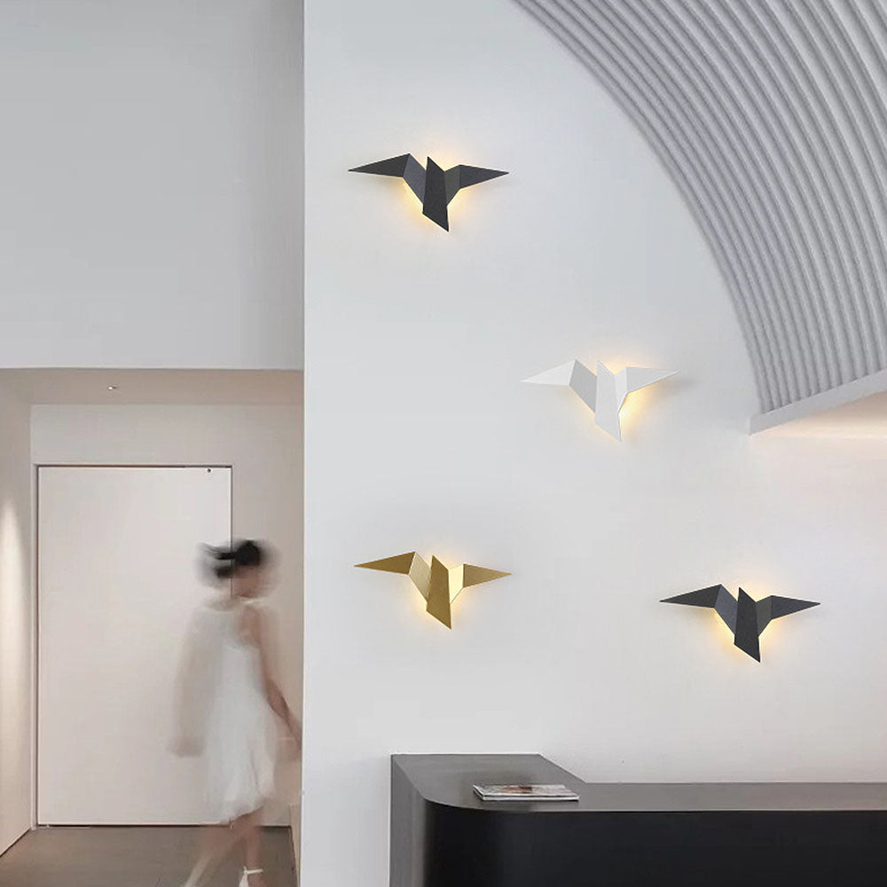BirdLight - Applique Murale Oiseau en Fer Artisanal pour Décoration Intérieure