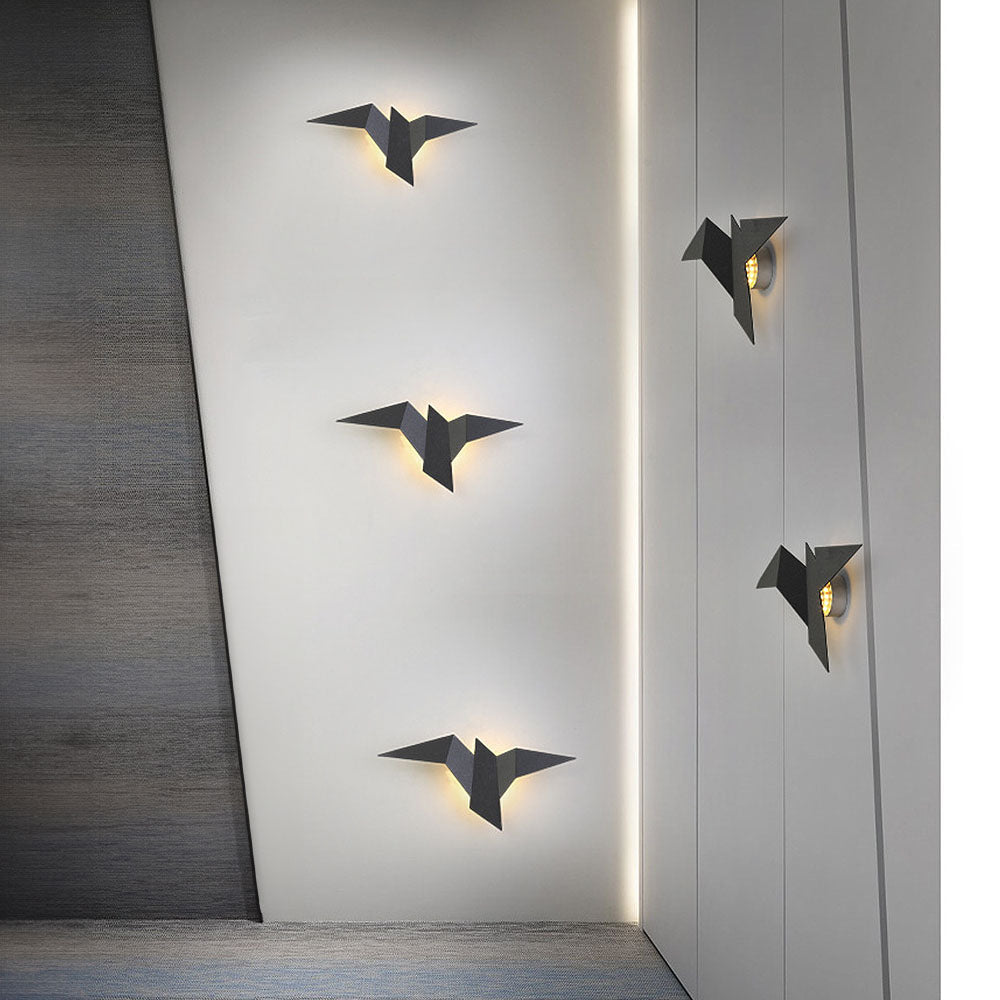 BirdLight - Applique Murale Oiseau en Fer Artisanal pour Décoration Intérieure