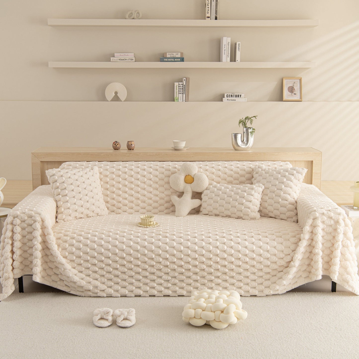 Couverture en peluche chic pour canapé/salon Rabbit