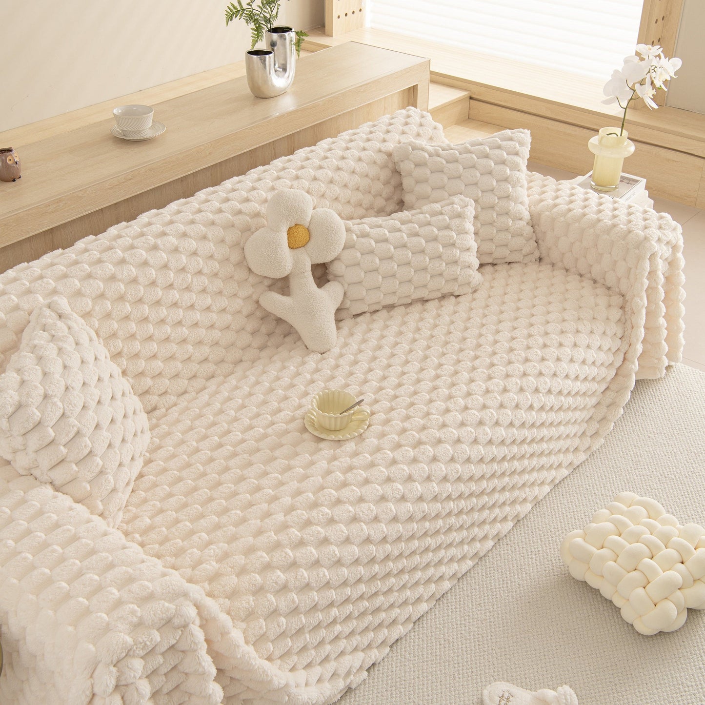 Couverture en peluche chic pour canapé/salon Rabbit