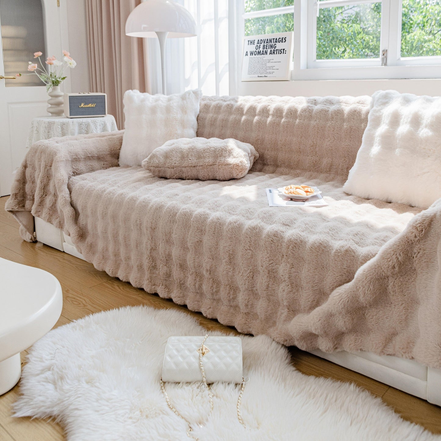 Couverture en peluche moelleuse pour canapé/sofa Rabbit