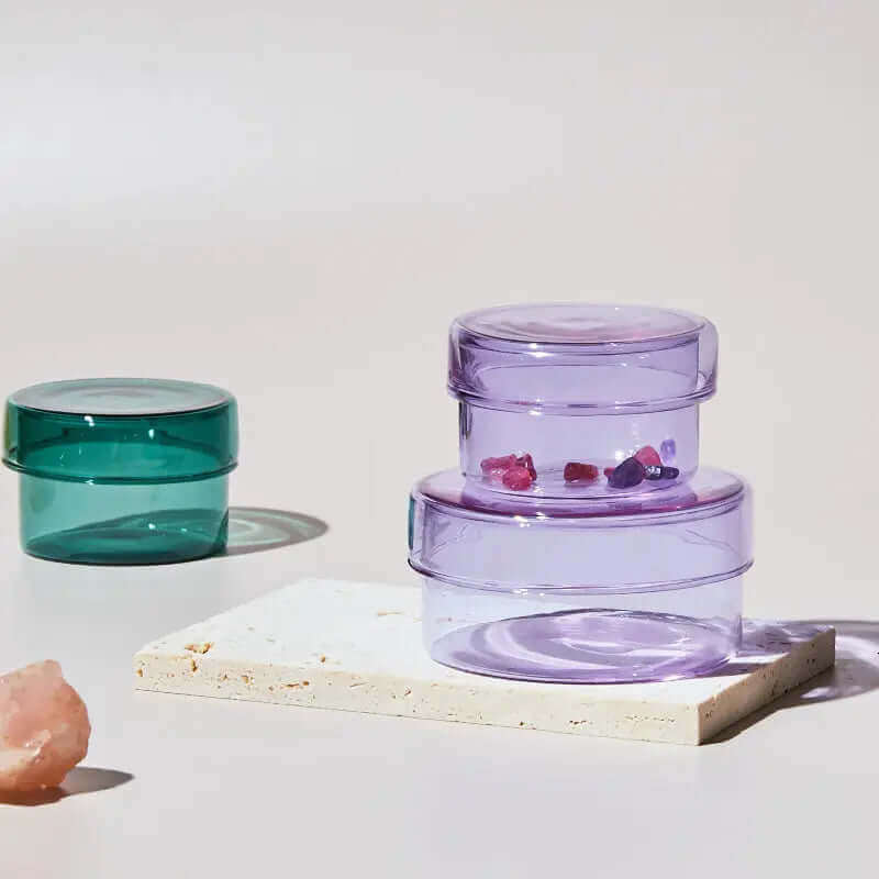 Bocal en verre mini de bureau