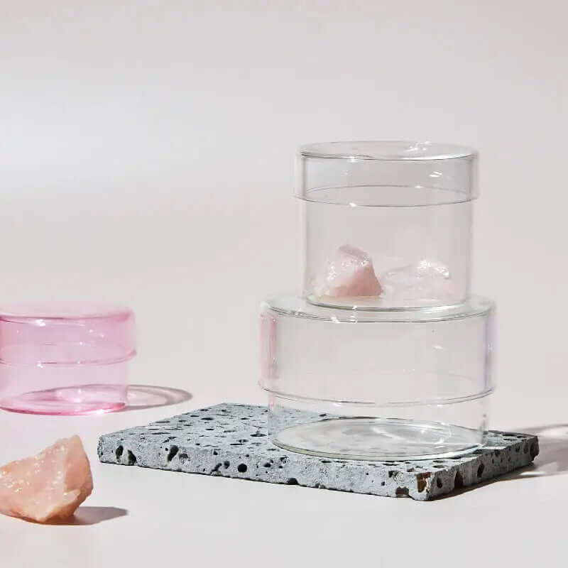 Bocal en verre mini de bureau