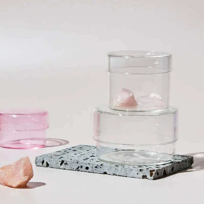 Bocal en verre mini de bureau