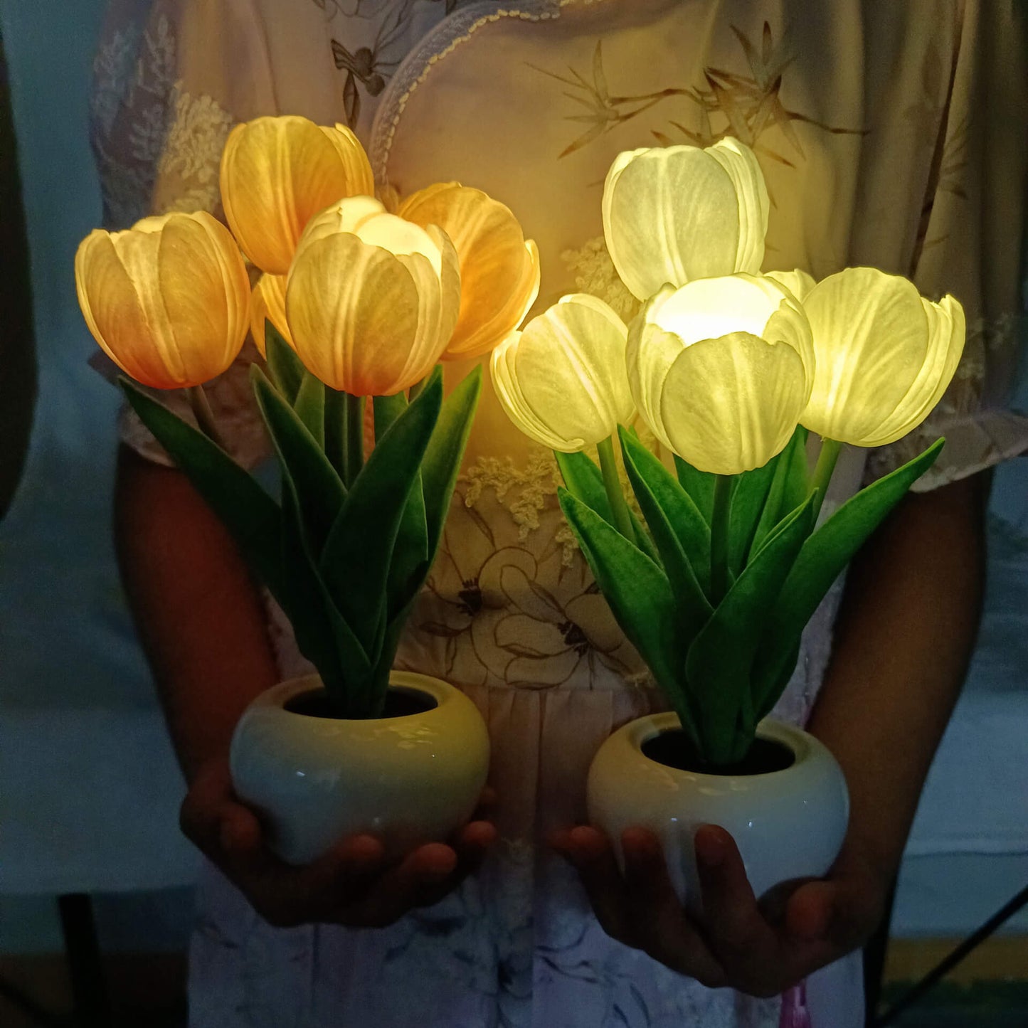 Floroux LED Night Table Lamp | Creative Flower Design | Tulip & Peony | Ambient Light