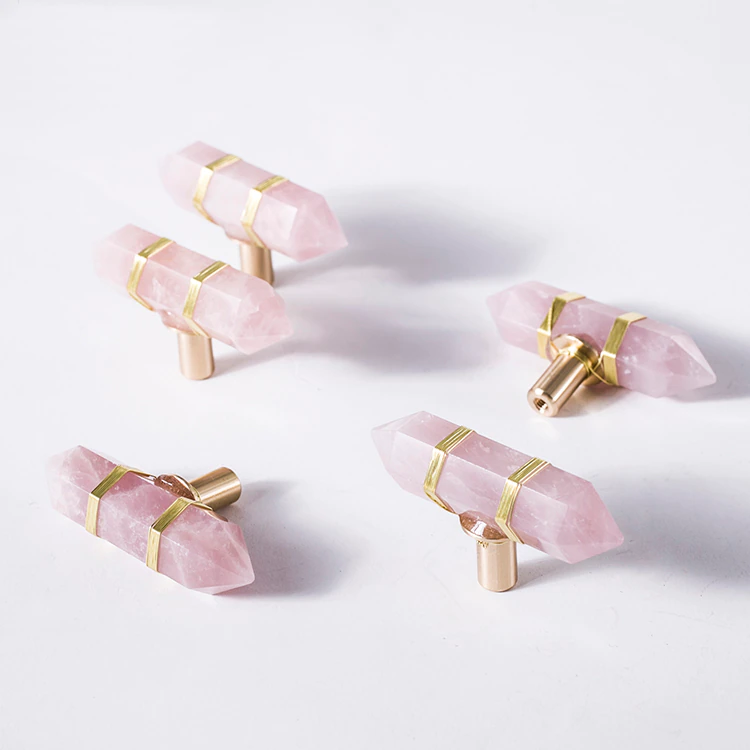 Bouton de tiroir en laiton et cristal Élégance