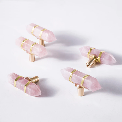 Bouton de tiroir en laiton et cristal Élégance