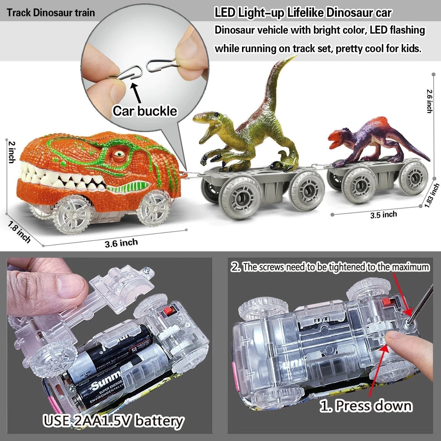 DinoExpress Train Set – Ensemble de jeu aventureux pour les enfants