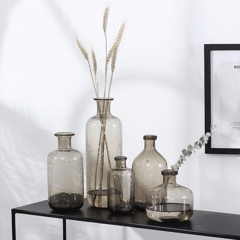 Floroux glass vase with tinted finish | Elegant decoration | Handmade design | Elegance for the home