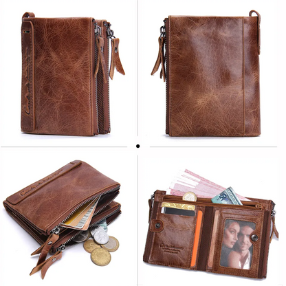 CompactWallet - portefeuille élégante à double fermeture éclair