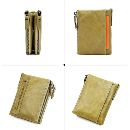 CompactWallet - portefeuille élégante à double fermeture éclair