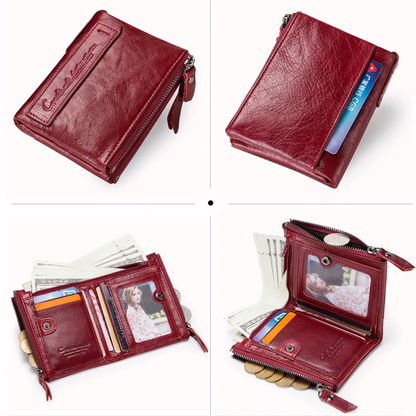 CompactWallet - portefeuille élégante à double fermeture éclair