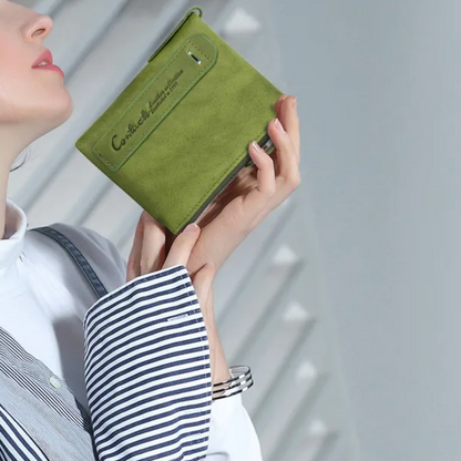 CompactWallet - portefeuille élégante à double fermeture éclair