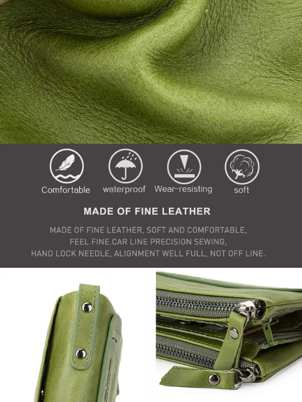 CompactWallet - portefeuille élégante à double fermeture éclair