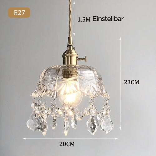 Floroux - Luminaire suspendu transparent en verre cristal