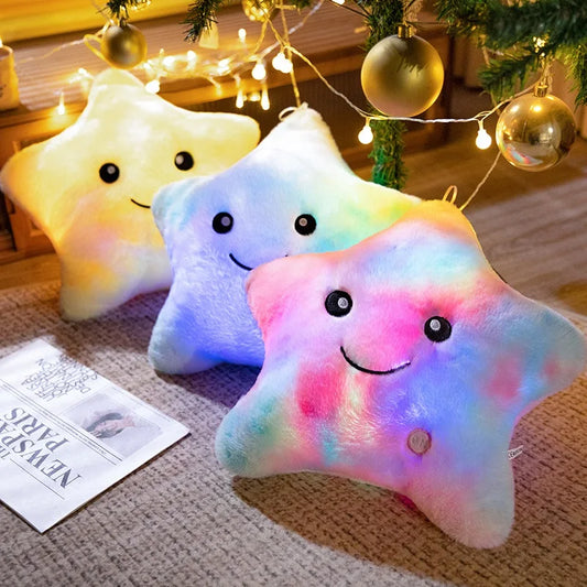 Lumière en peluche étoile LED - Coussin en étoile lumineux et doux, jouet en peluche pour enfants et décoration intérieure, parfait cadeau d'anniversaire