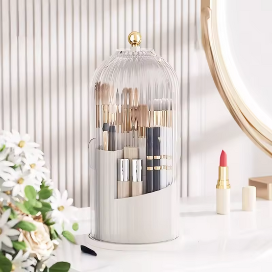 Organisateur de maquillage élégant à rotation 360° | Chic et gain de place