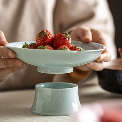 Assiette de fruits en céramique élégante avec motif en relief Li Ziqi
