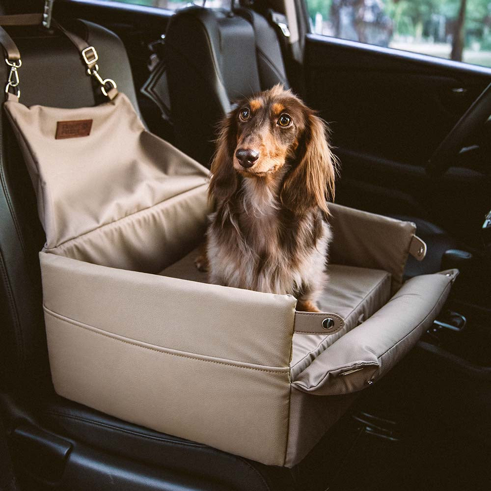 Élévé Faux Cuir Deluxe Siège Auto Chien Booster Lit - Urban Voyager