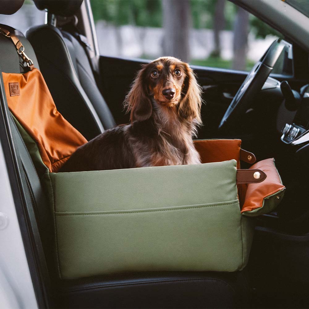Élévé Faux Cuir Deluxe Siège Auto Chien Booster Lit - Urban Voyager