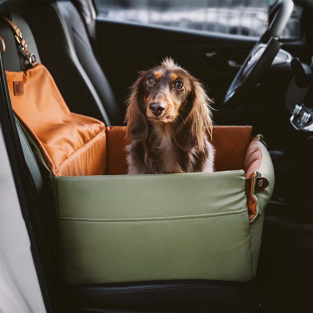 Élévé Faux Cuir Deluxe Siège Auto Chien Booster Lit - Urban Voyager