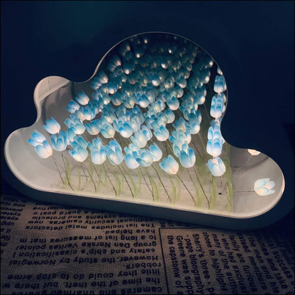 Floroux Cloud Mirror Tulips - Miroir LED avec effet d'infini