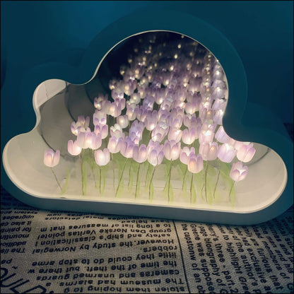 Floroux Cloud Mirror Tulips - Miroir LED avec effet d'infini