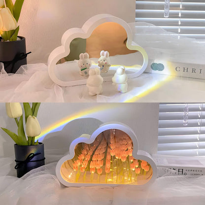 Floroux Cloud Mirror Tulips - Miroir LED avec effet d'infini