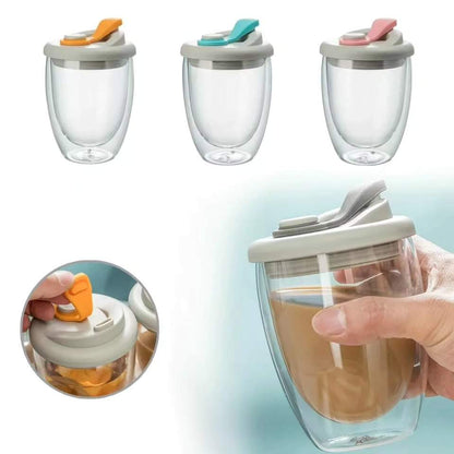 Tasse en verre à double paroi étanche