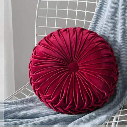 Coussin décoratif rond en velours