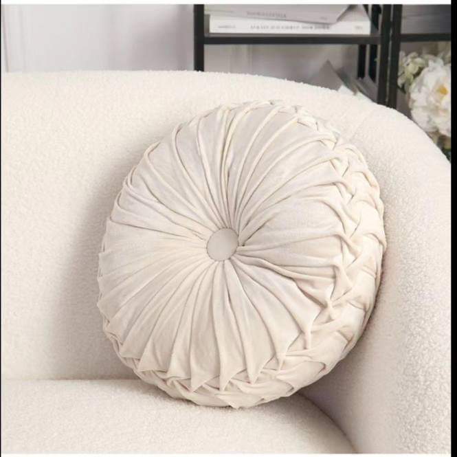 Coussin décoratif rond en velours