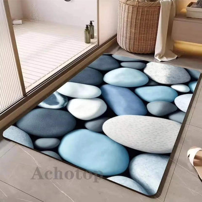 Tapis thématiques en pierre absorbante pour le bain