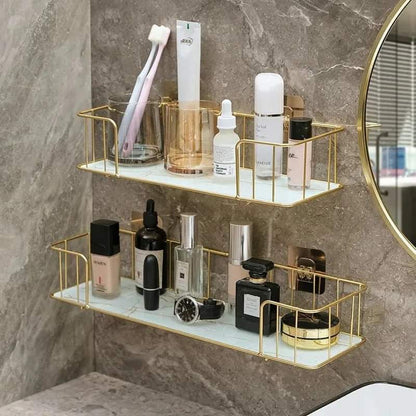 Étagère de salle de bain en marbre